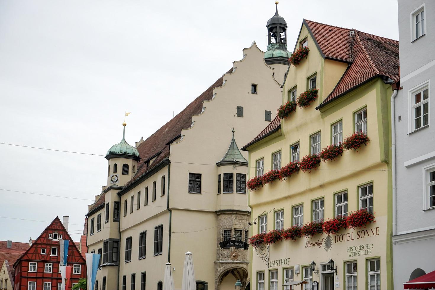 nordlingen, alemania, 2014. edificios antiguos en nordlingen foto