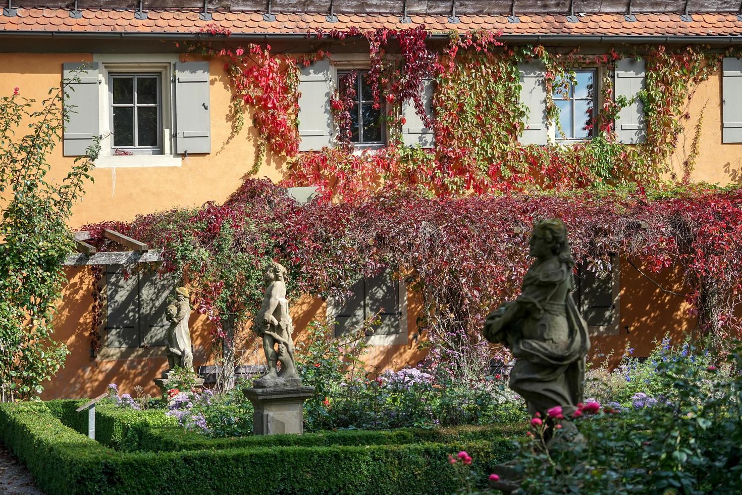 Rothenburg, Germany, 2014. Restaurant in the Castle Gardens in Rothenburg photo