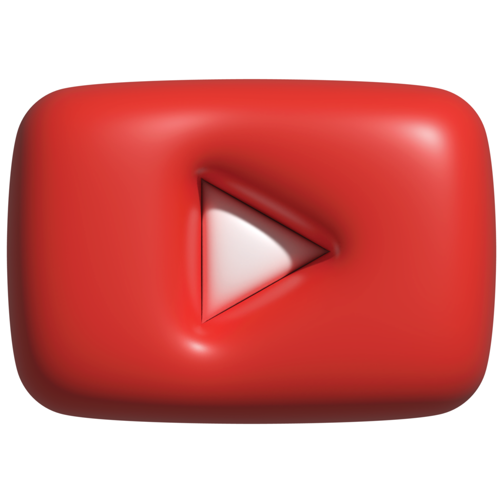 icono de logotipo de redes sociales 3d de youtube png