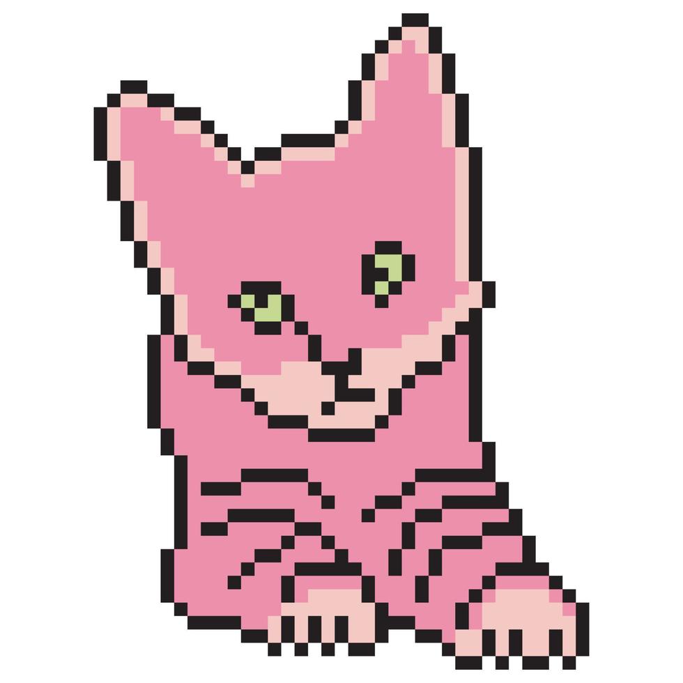 cat-pixel-art-isolated-on-white-background-vector-illustration