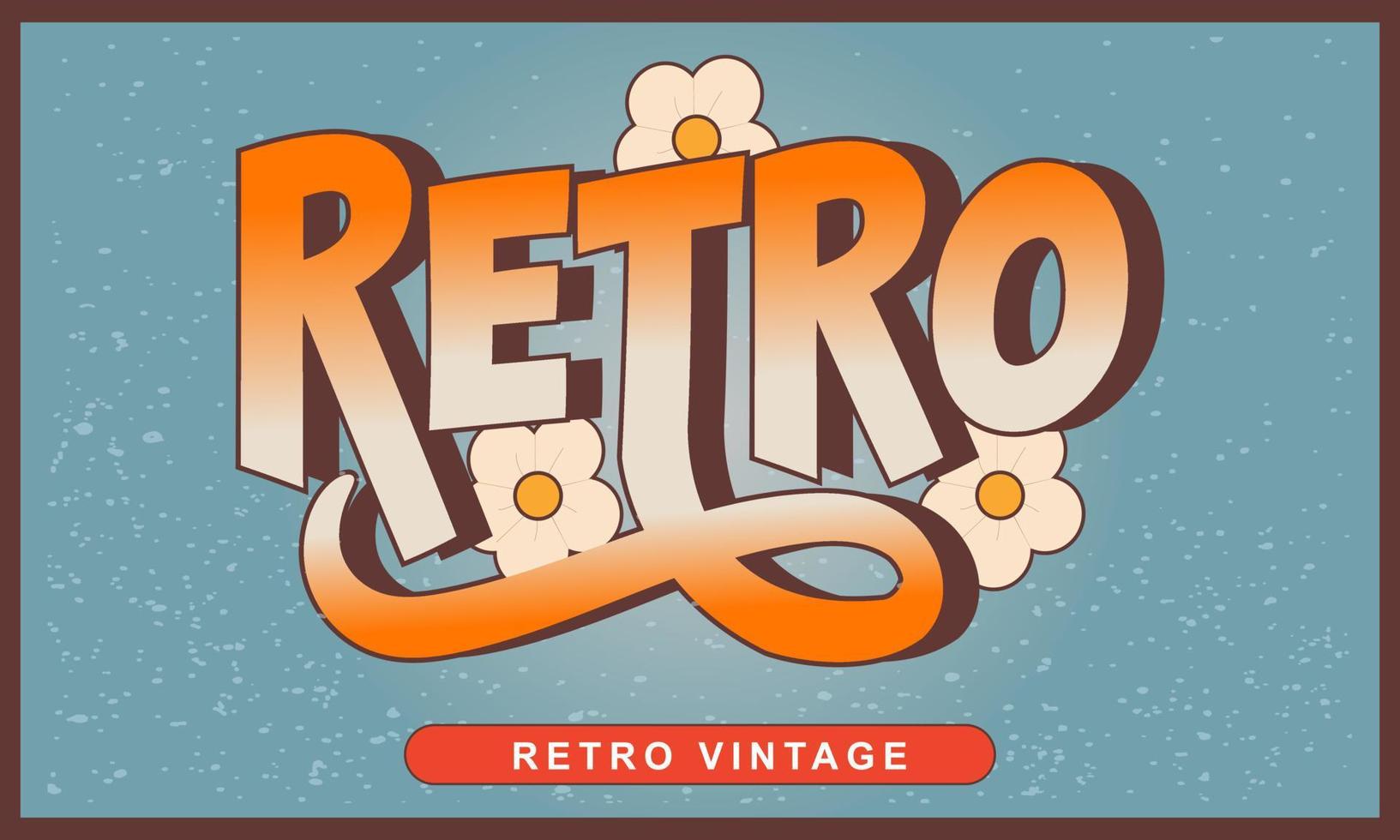 Retro radio, vintage editable 70s and 80s, Retro and classic text style vector