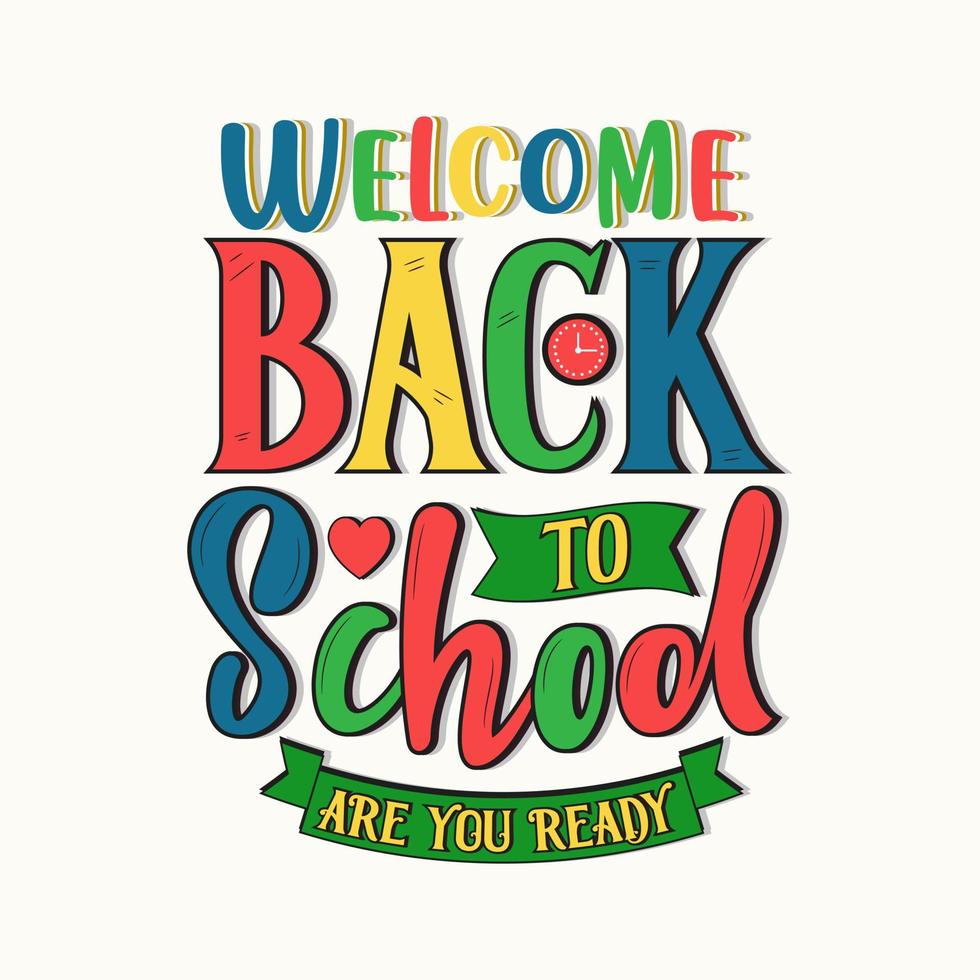 Back to school editable typography vector illustration colorful modern and school items elements decoration background.