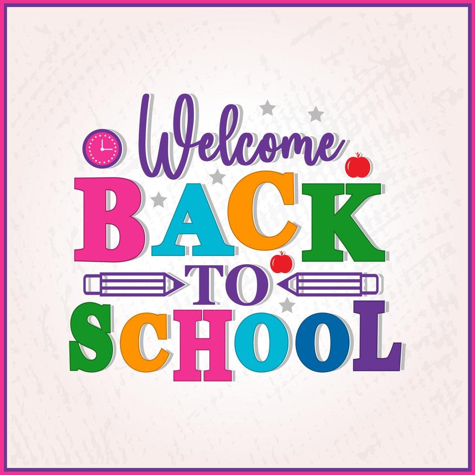 Back to school editable typography vector illustration colorful modern and school items elements decoration background.