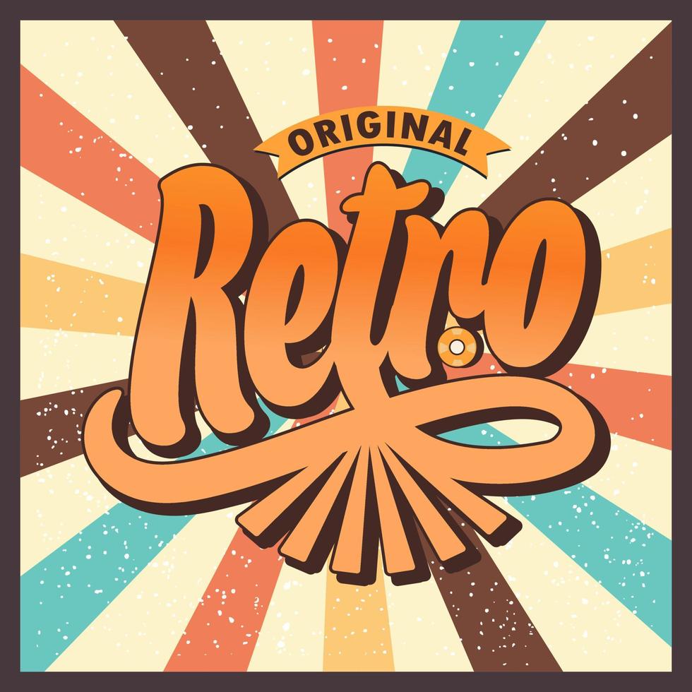 Retro radio, vintage text editable 70s and 80s, Retro and classic text style vector