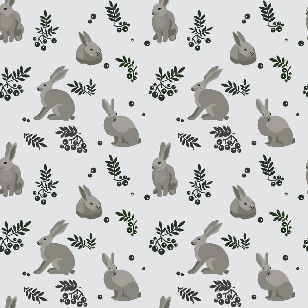 A pattern from a set of Rabbits, hares contour of different shades of gray. Isolated White Background, spots, shadows. Vector illustration in chaos in the mix.