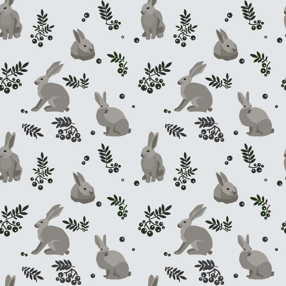 A pattern from a set of Rabbits, hares contour of different shades of gray. Isolated White Background, spots, shadows. Vector illustration in chaos in the mix.