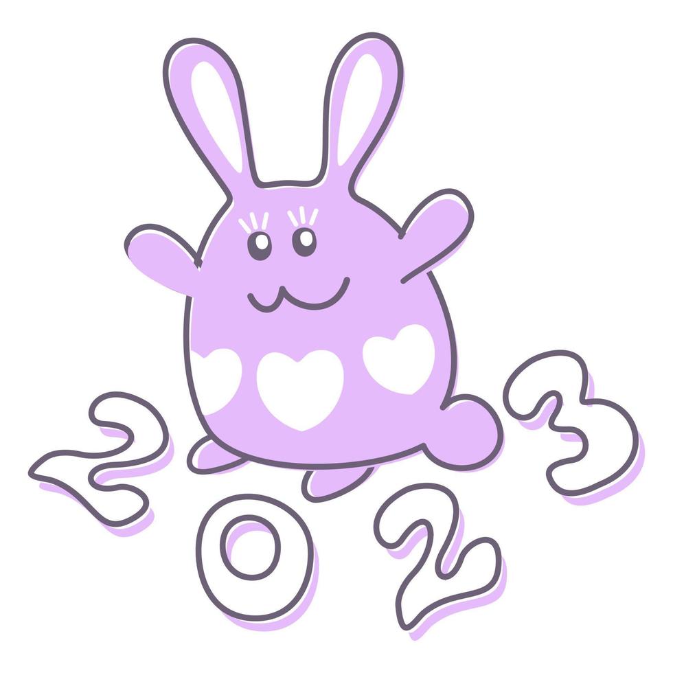 2023. Chinese Year of rabbit. Vector isolated illustration.