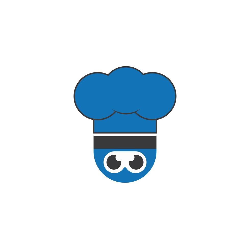 vector de estilo plano de plantilla de diseño de símbolo de logotipo de chef pequeño