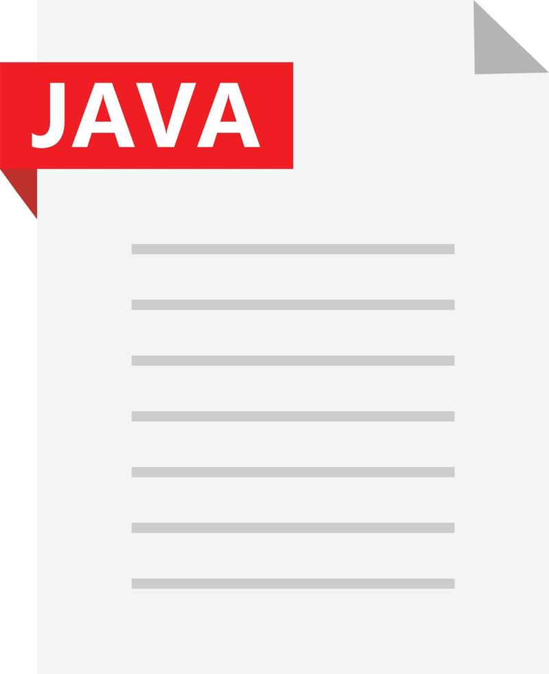 icono de archivo de código fuente de Java. signo de archivo de extensión java. estilo plano vector