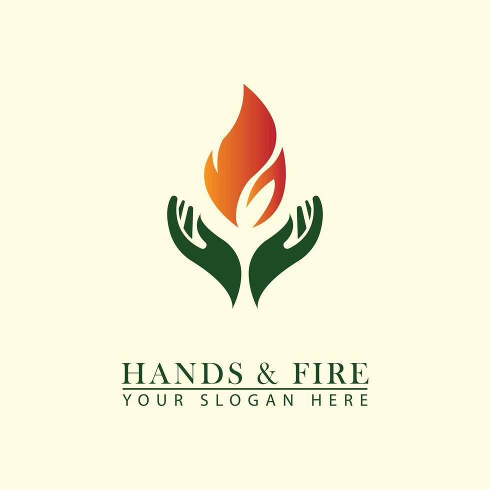 abstract torch hand logo icon vector