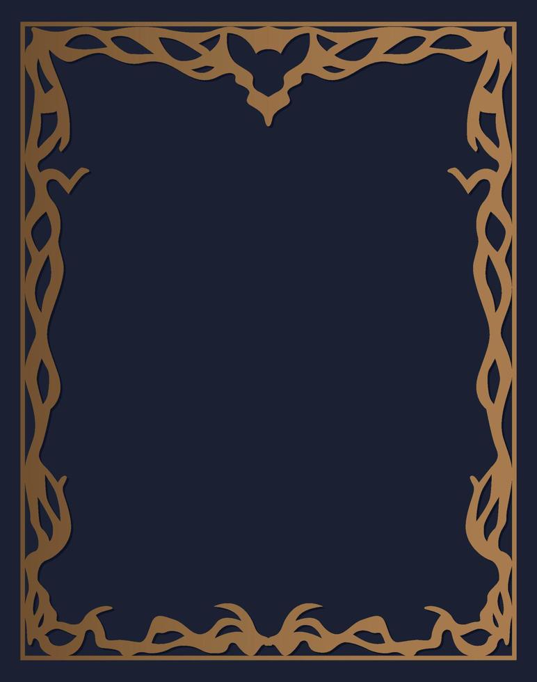 Decorative Vintage Classic frame with gold ornament vector