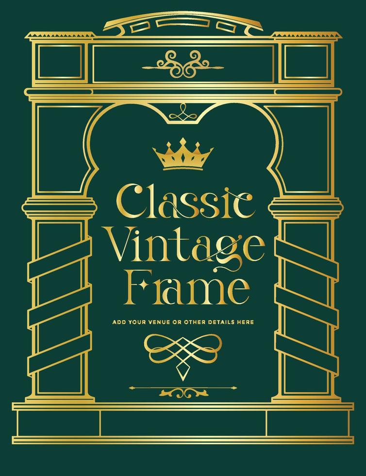 Classic Vintage Frame with Golden Ornament vector