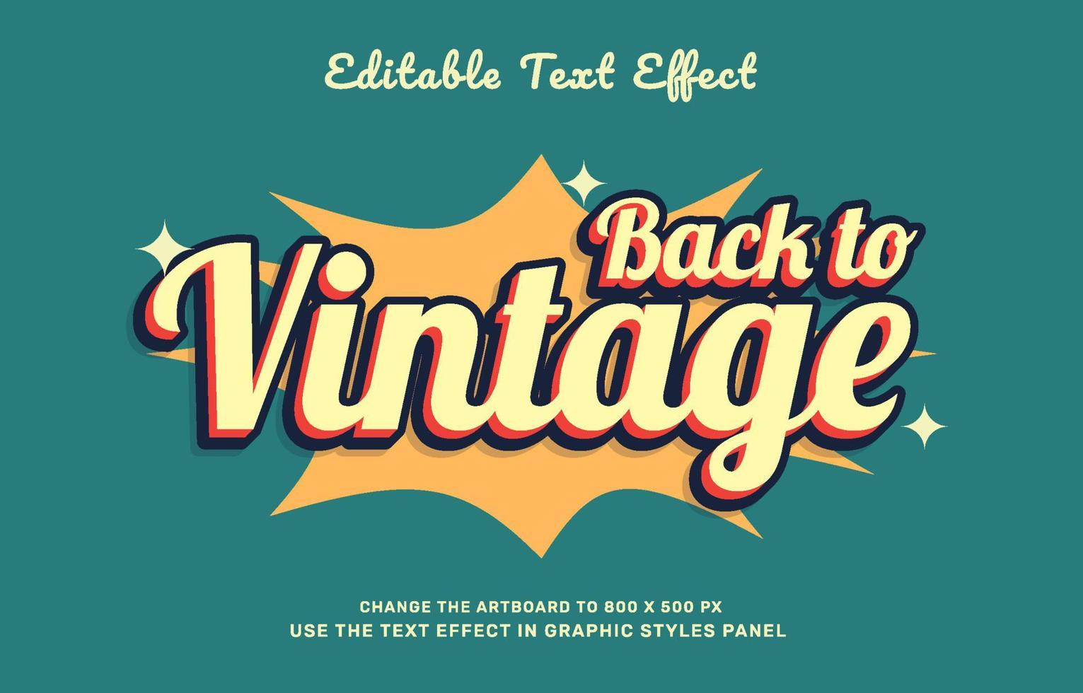 efecto de texto vintage vector