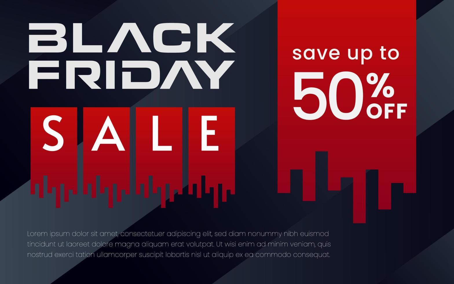 Black Friday Sale banner background template vector