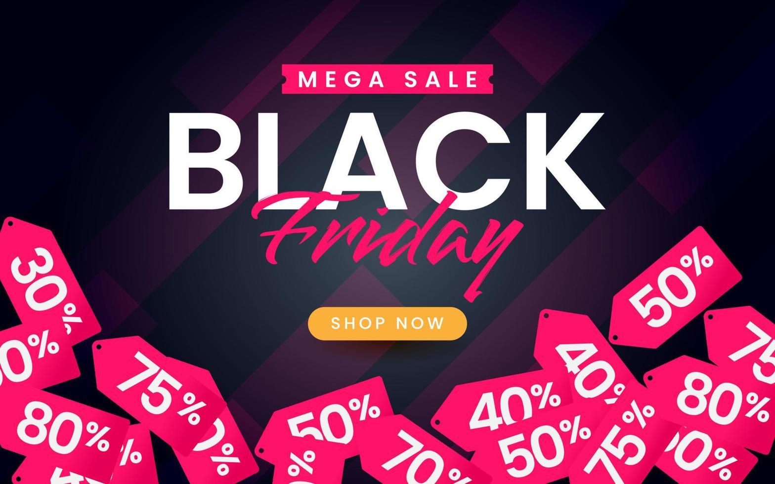 Black Friday Sale banner template, Abstract Sale background vector