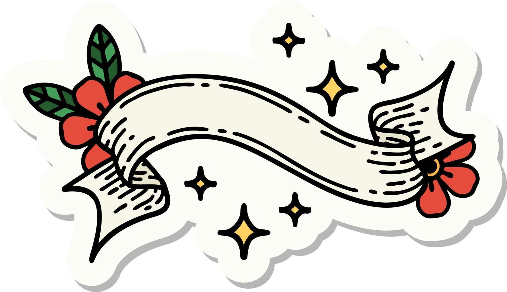 tattoo style sticker with banner of a stars vector