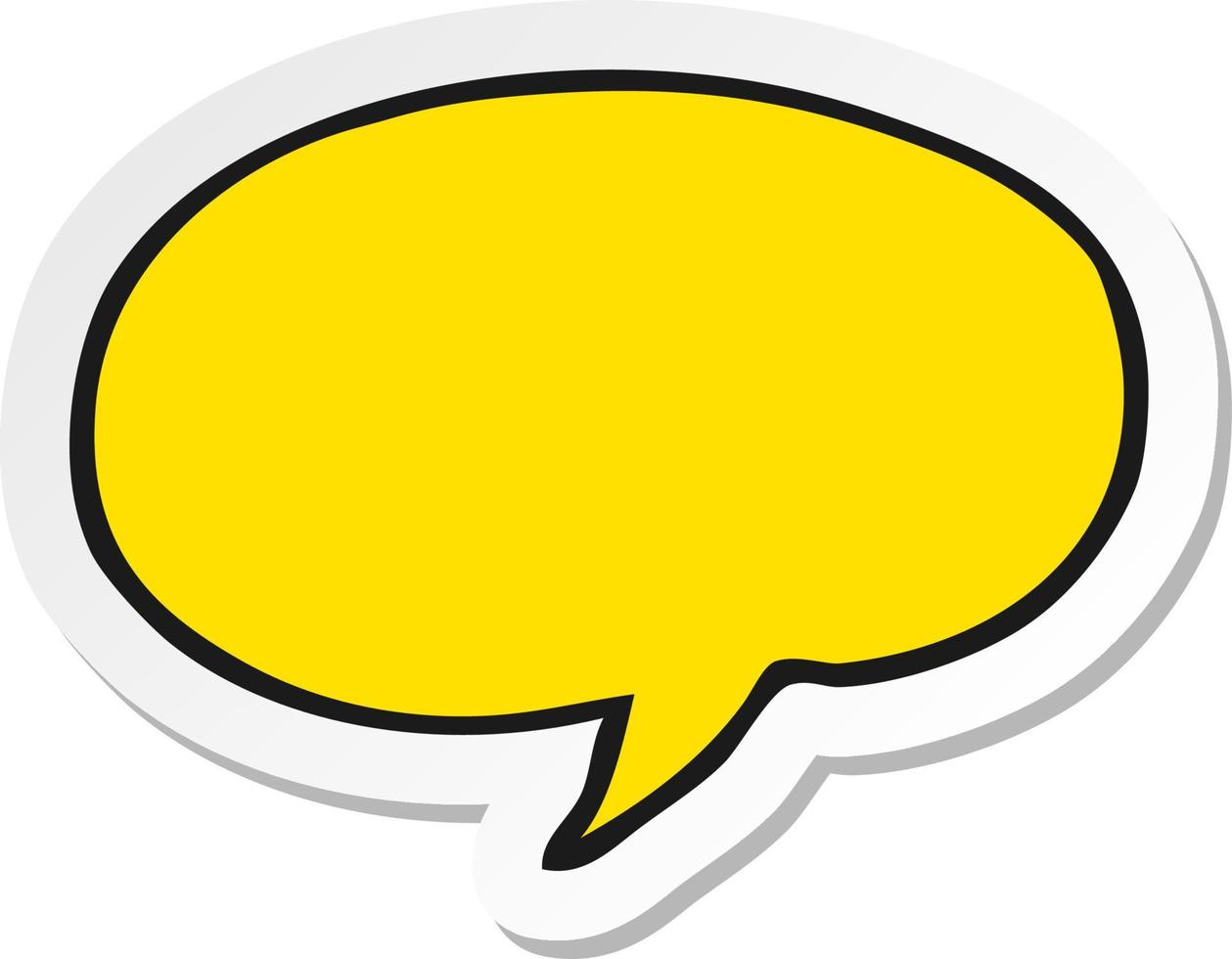 sticker of a cartoon speech bubble vector