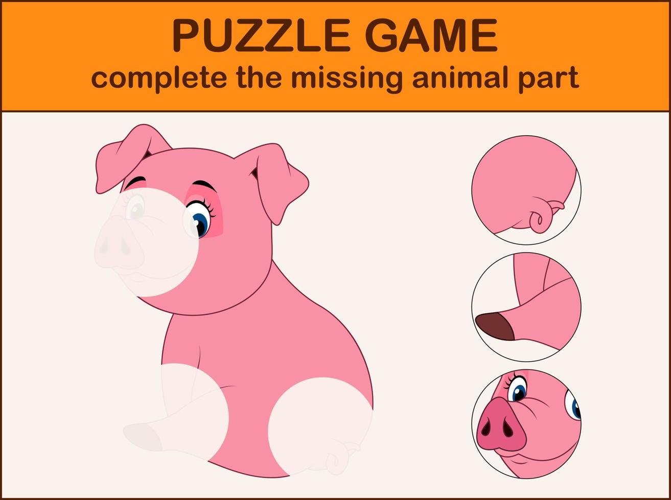 Complete the puzzle and find the missing parts of the picture vector