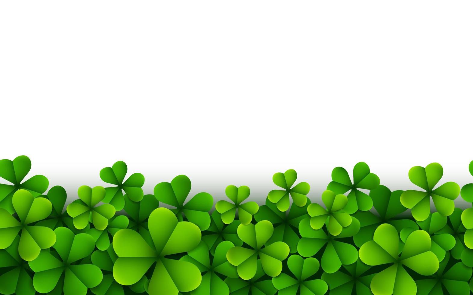 Happy Saint Patricks Day Background with clover leaves vector