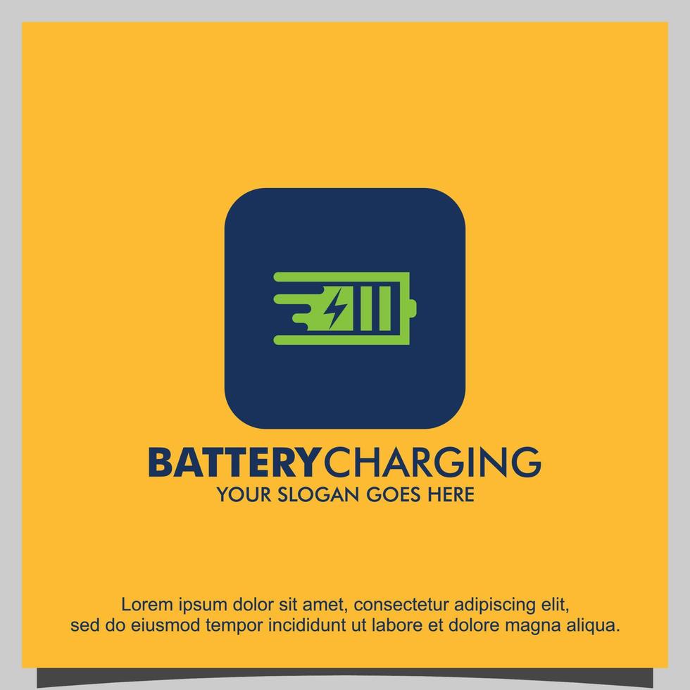 Fast charging battery logo vector