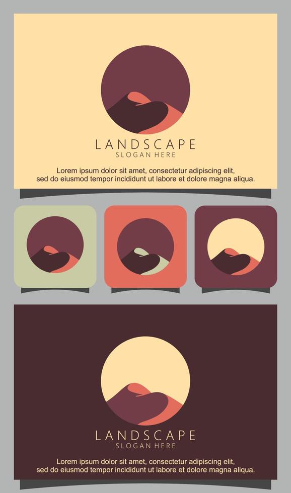 vector de diseño de logotipo de vista de paisaje