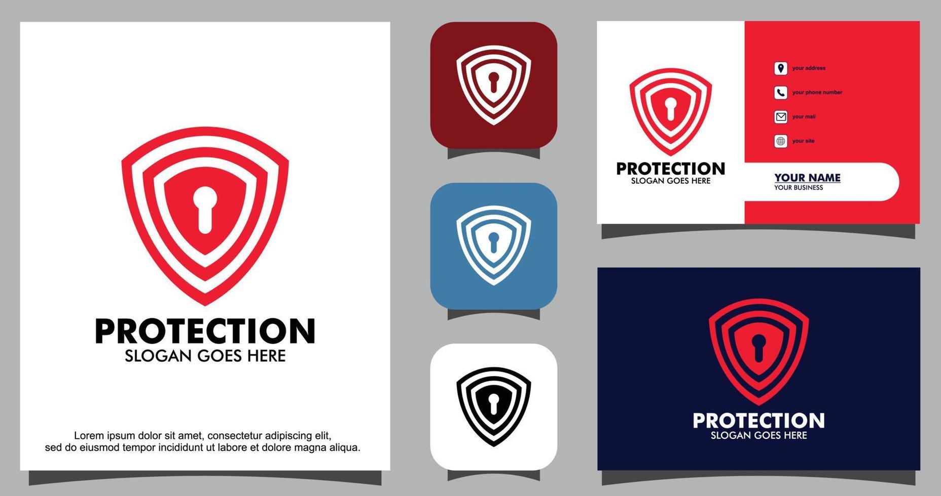 Protect security logo template design vector