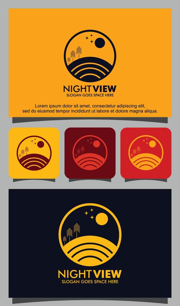 Night view logo design template vector