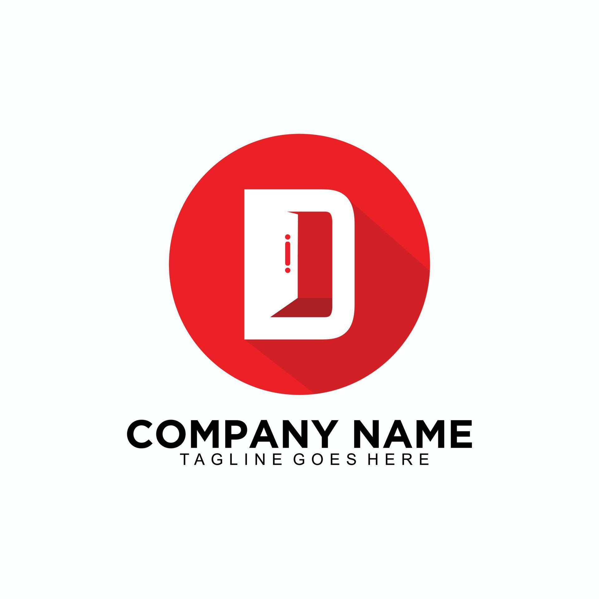 Letter D initial logo door design concept in circle 11795432 Vector Art