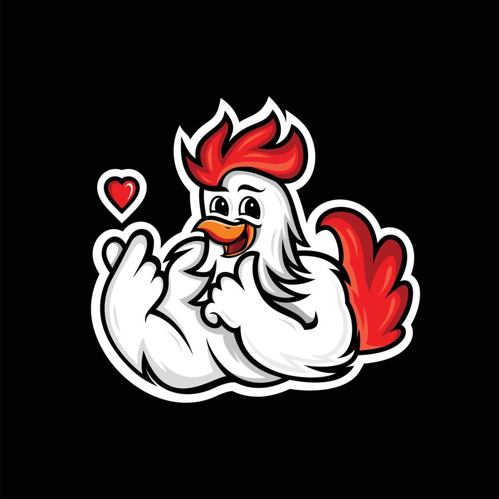 vector de pollo con concepto de estilo coreano