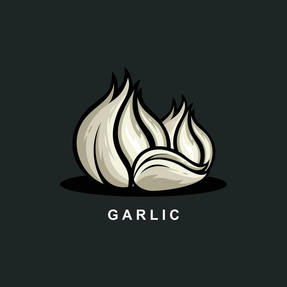 Garlic design vector isolated on black background