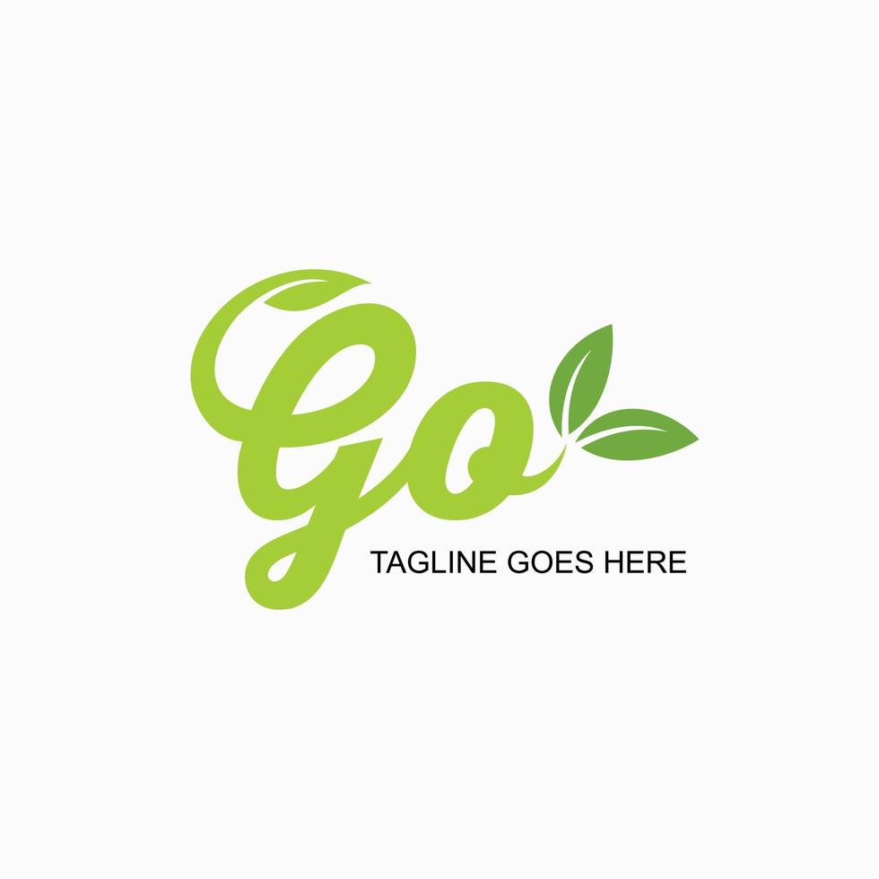 GO logo design with leaf design concept for event green and environment vector