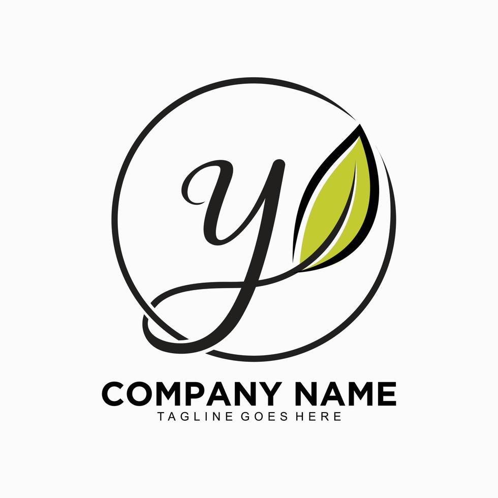 Letter Y logo in circle design concept for brand vector
