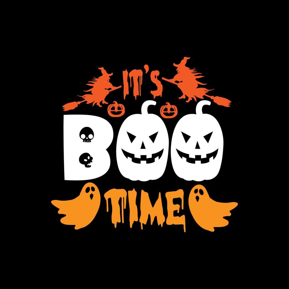 es letras de tipografía boo time para camiseta vector