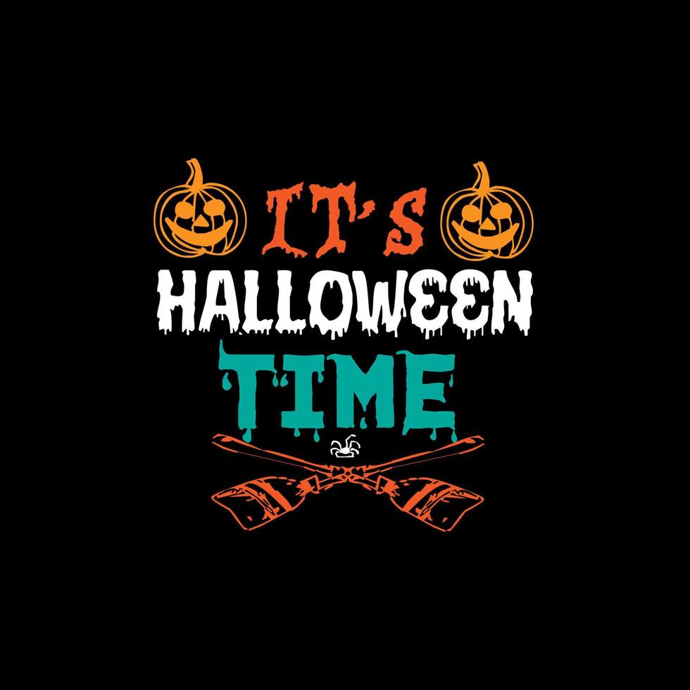 es letras de tipografía de tiempo de halloween para camiseta vector