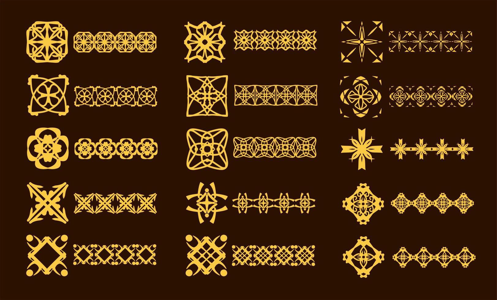 Ornament set. Vector pictogram. Luxury ornaments design. Line art vector.