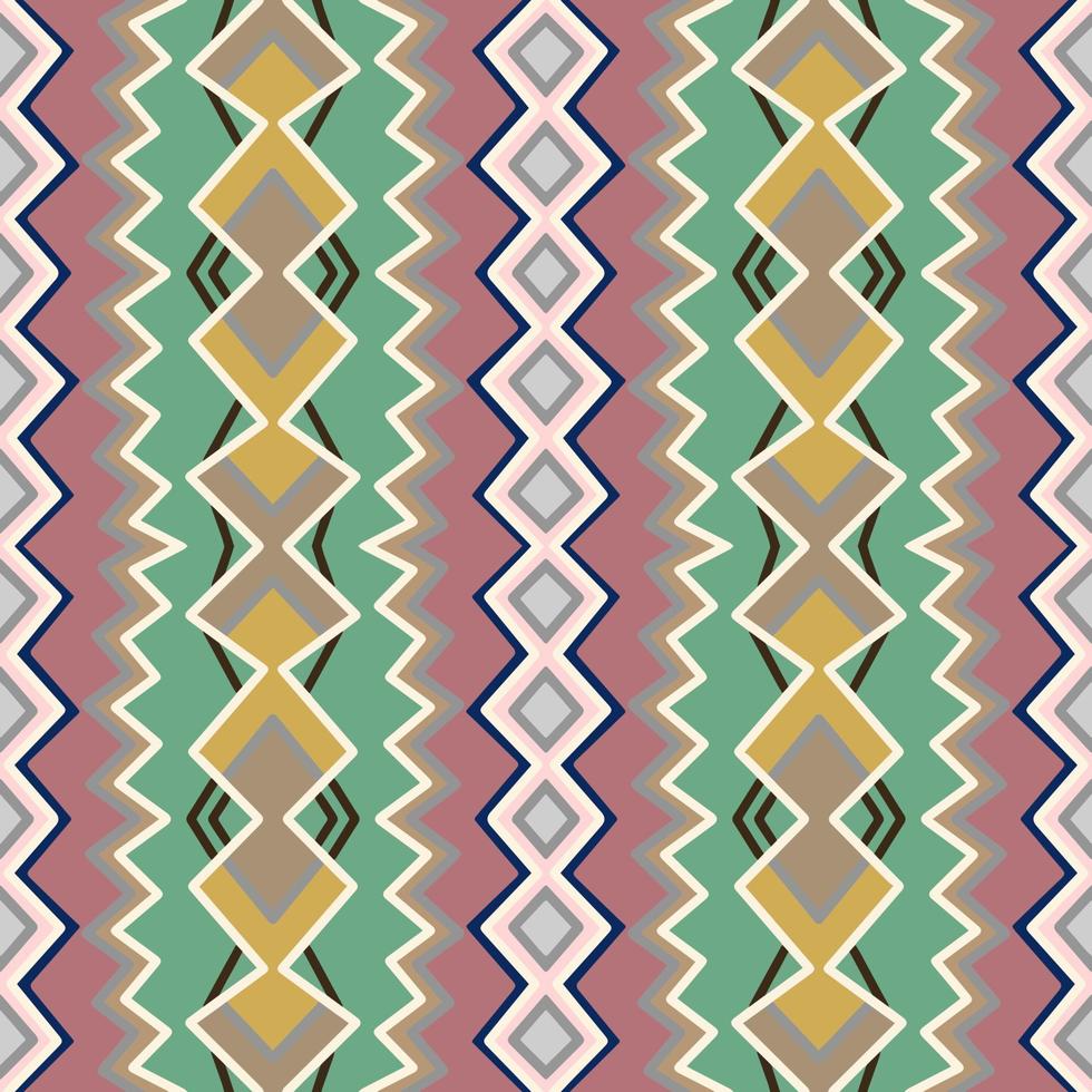 Chevron Zigzag pattern design with aztec style and ikat sign. Seamless chevron pattern. Vector Illustration.