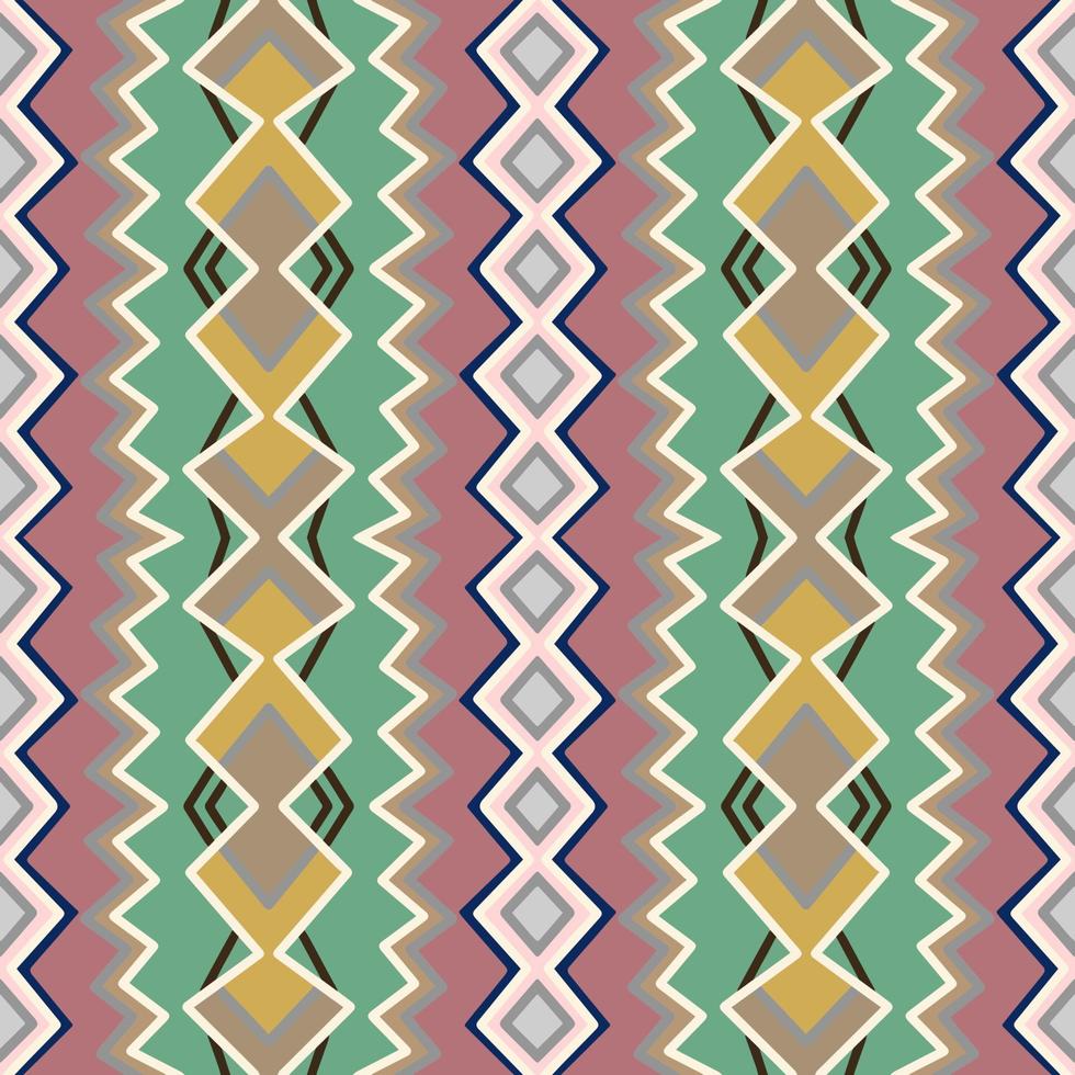 Chevron Zigzag pattern design with aztec style and ikat sign. Seamless chevron pattern. Vector Illustration.