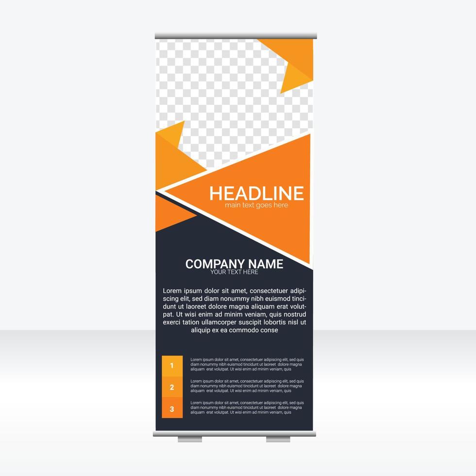Corporate business roll up or stand banner template vector
