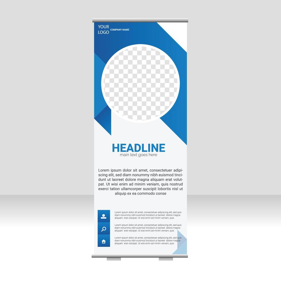 Corporate business roll up or stand banner template vector