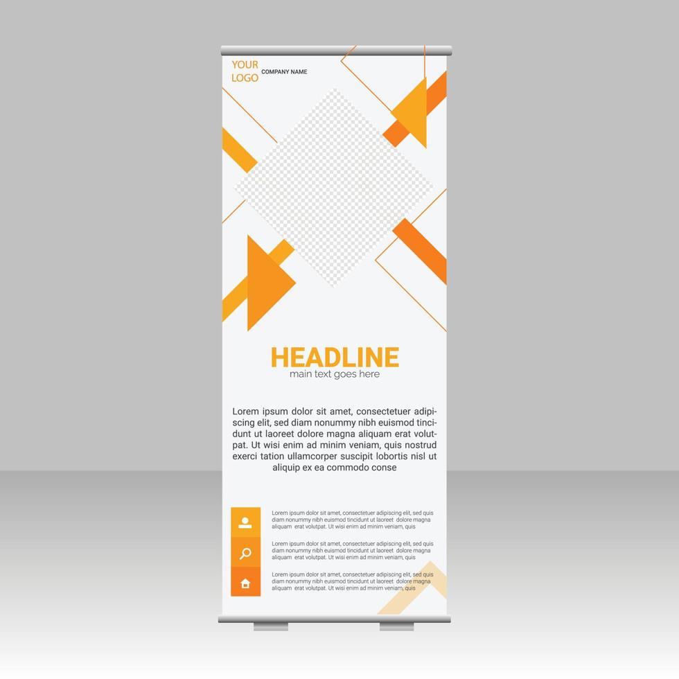 Corporate business roll up or stand banner template vector