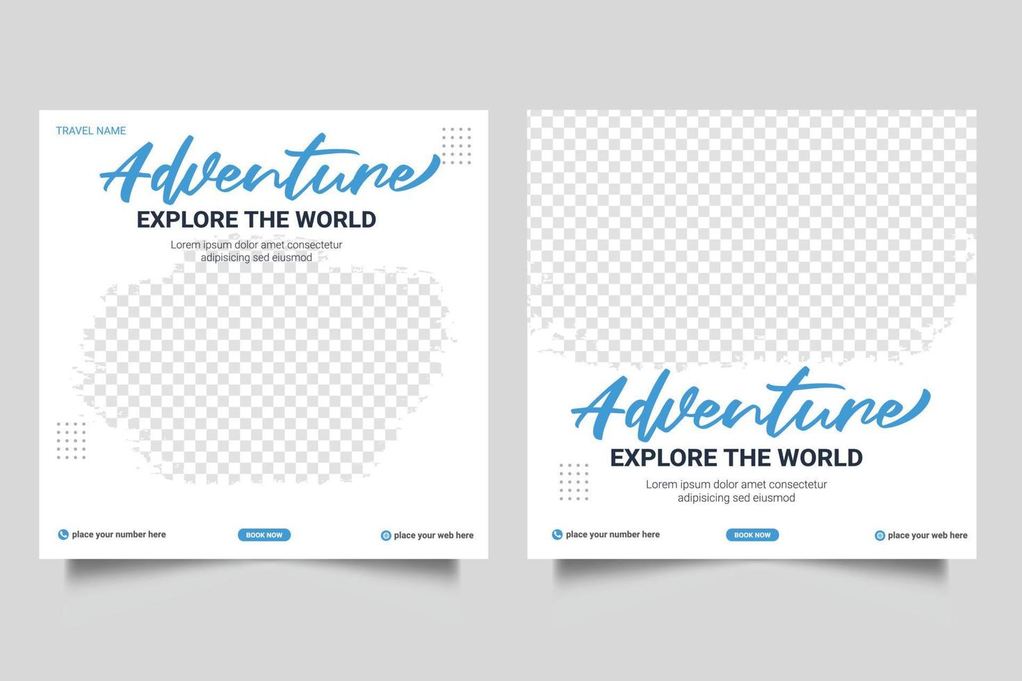 Travel vacation banner social media post or flyer design vector