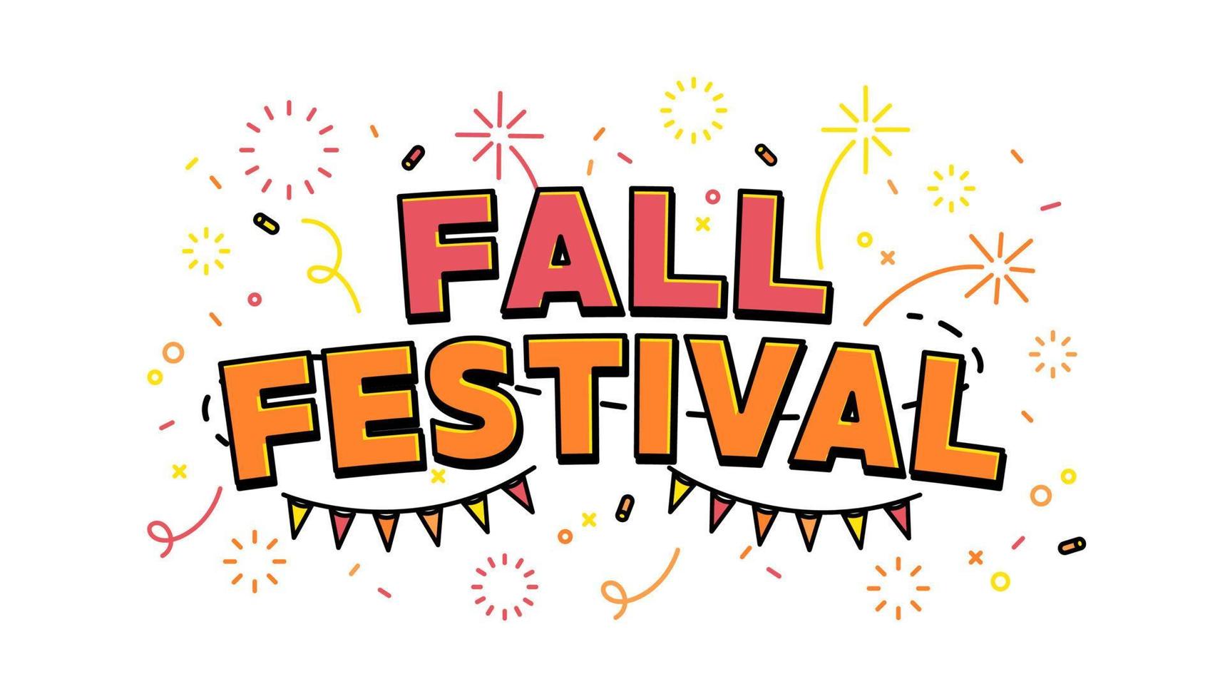 Fall festival banner template. Advertising design for social network vector. vector