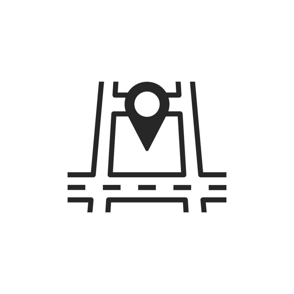 Map with pin, geo locate, pointer icon. vector