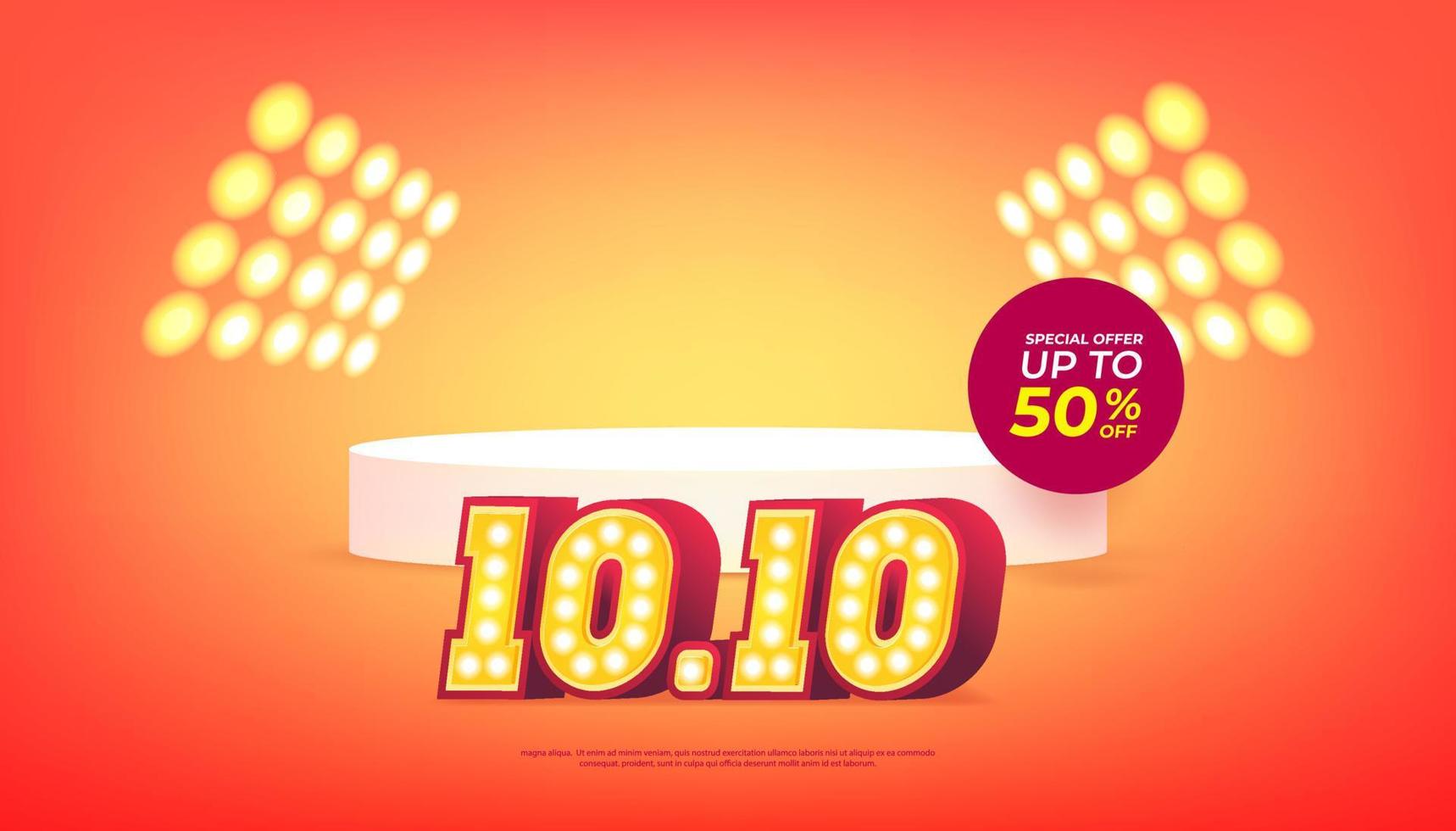 10.10 Shopping day sale poster or flyer design. Global shopping world day sale on colorful background. 10.10 Crazy sales online. vector