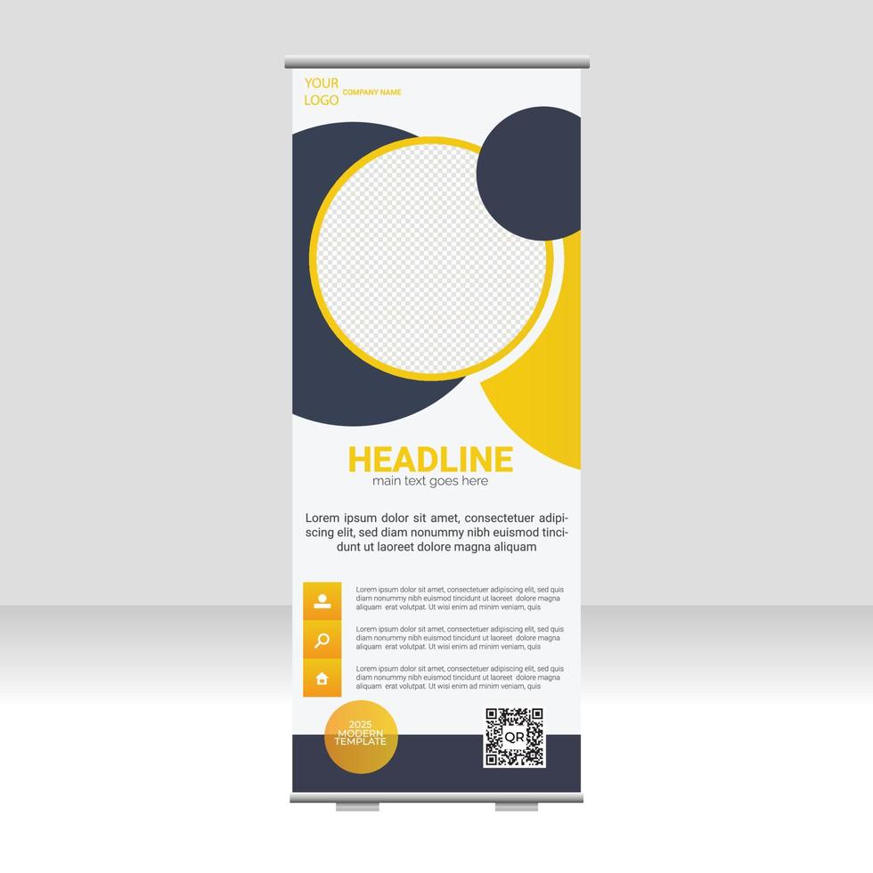 Corporate business roll up or stand banner template vector
