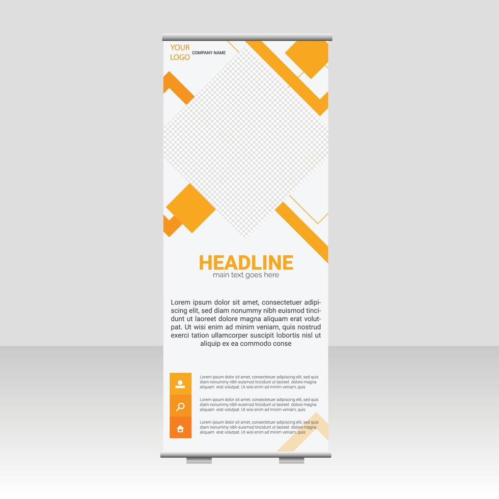 Corporate business roll up or stand banner template vector