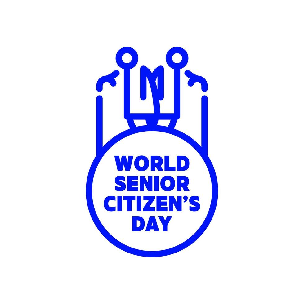 World senior citizen's day sign. vector