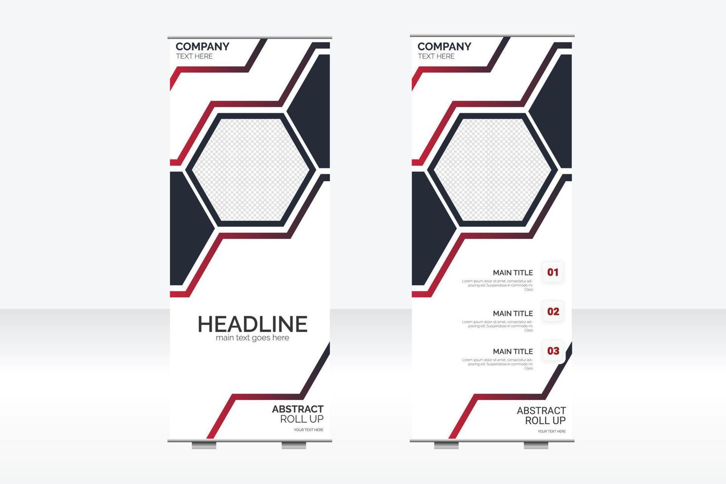 Corporate business roll up or stand banner template vector