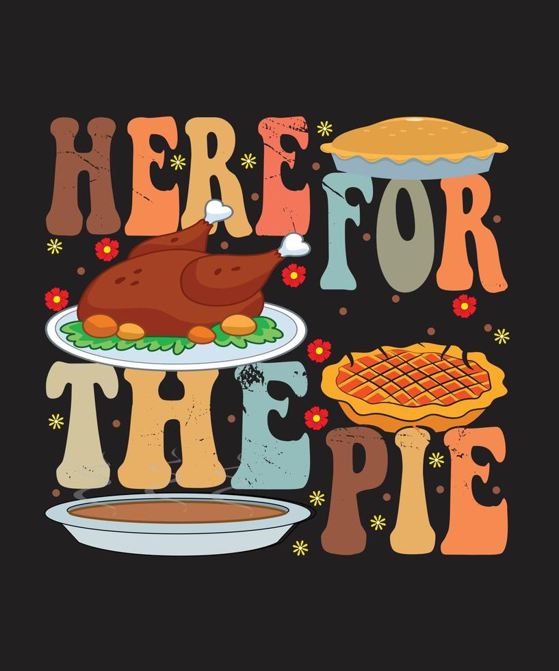 Thanksgiving groovy style typography t-shirt design, Emoji Thanksgiving design, Kawai t-shirt design vector