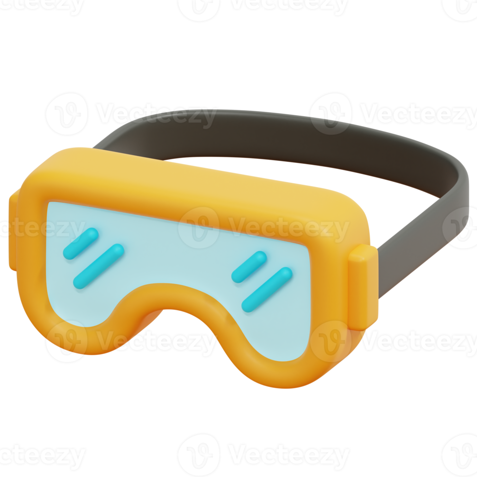 goggle 3d render icon illustration png